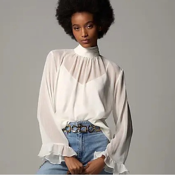Anthropologie Tops - Anthropologie White Sheer Blouse